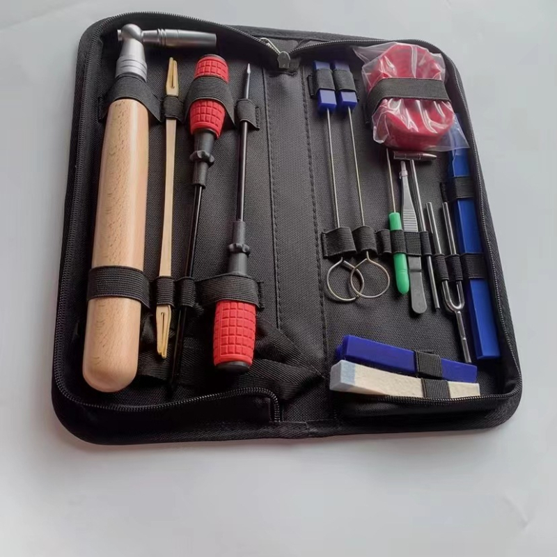 Piano tuninga rīku komplekts, 16 gab., 45 tērauds, modelis 1, auduma iepakojums, Cui's piano tuning tool zīmols, piemērots mūzikas instrumentiem