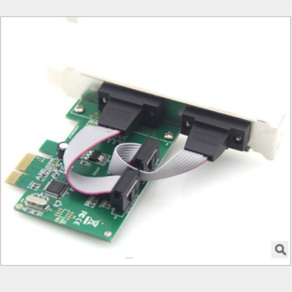 PCIe RS-232 serijska kartica, 2 porta, 2×9-pin COM priključci, za stolne/industrijske sustave upravljanja
