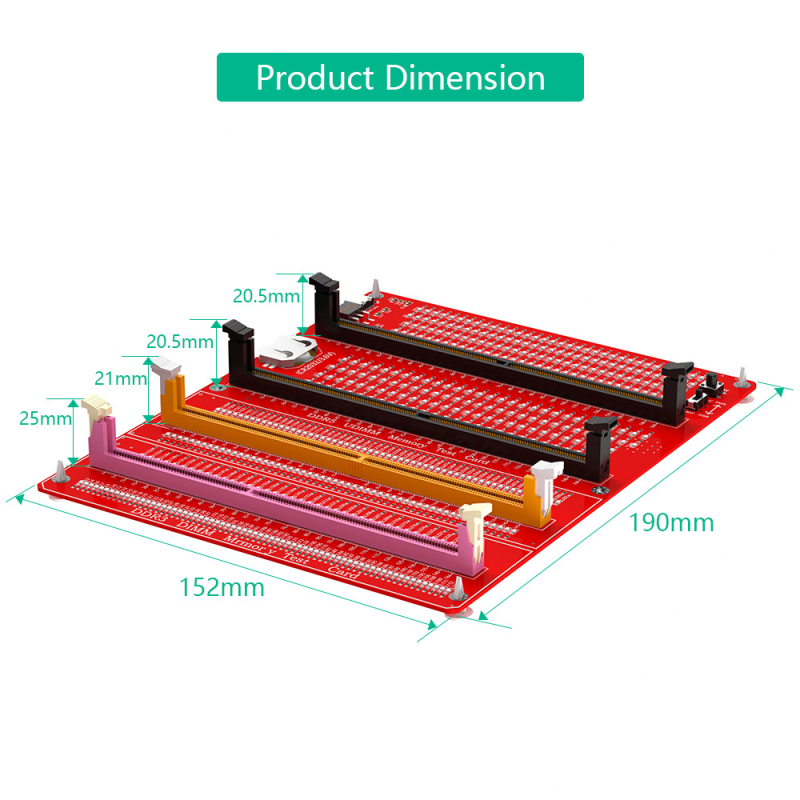 3-in-1 tester memorijskih modula DDR3/DDR4/DDR5 – adapter kartica, marka Huidongxin.