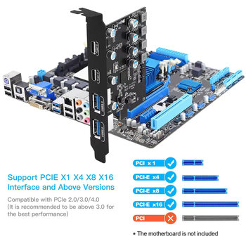 USB 3.0 PCIe proširna kartica s 2 USB-A i 2 USB-C priključcima, USB 3.2 Gen1, 5 Gbps, čip FL1100, model ULS-UP4210