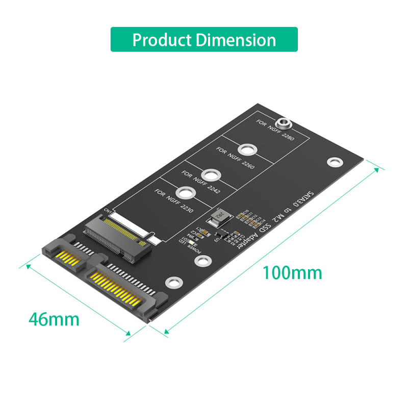 Adapter M.2 Key B SSD na SATA, USB na SATA, 6Gbps, bakreno jezgro, jedan konektor
