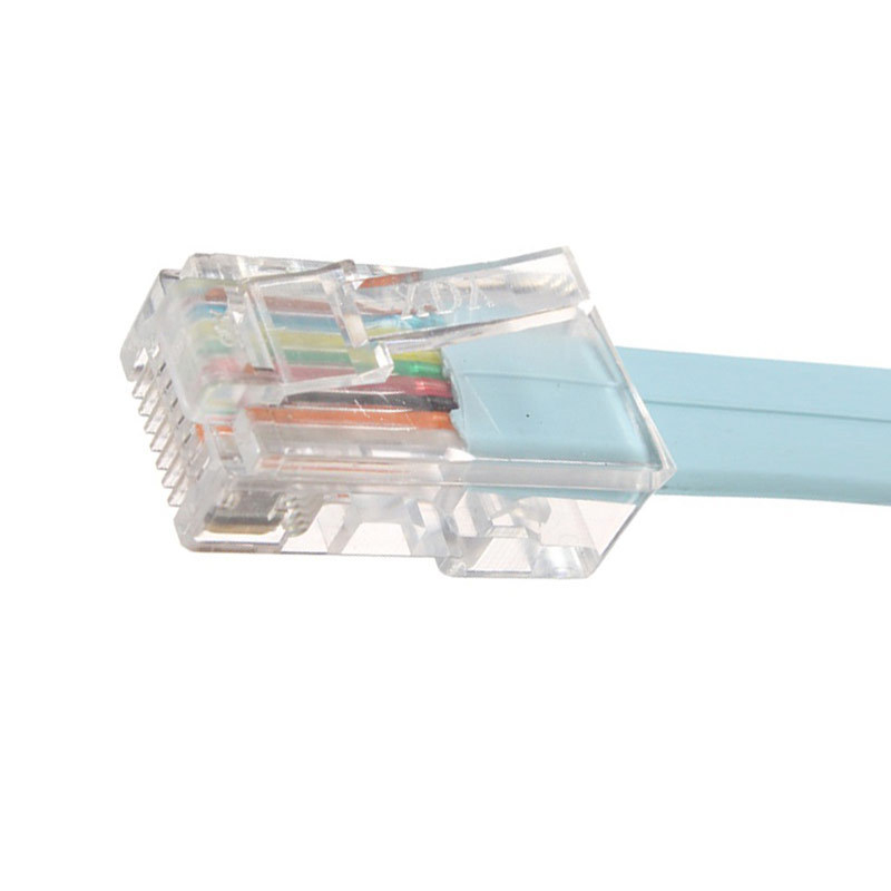 Patch kábel RJ45 – DB9, 8P8C sieťový na seriový RS232 kábel, dĺžka 1,5 m, jadro medené potiahnuté oceľou