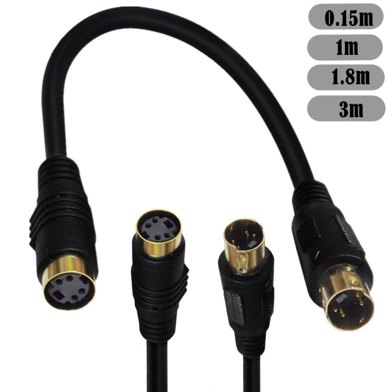 ERE YR-AV-37-001 S-Video 4-pinski adapter kabel, zlato-pozlaćeno bakreno jezgro, muško–ženski produžni kabel, model YR-AV-37-001