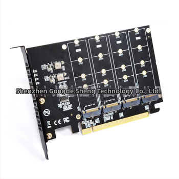 PCIe 4.0 x16 NVMe adaptér pre štyri M.2 SSD sloty (M Key)