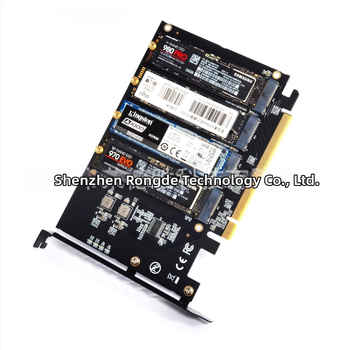 PCIe 4.0 x16 NVMe adaptér pre štyri M.2 SSD sloty (M Key)