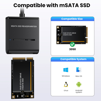 Kabel pretvarača mSATA na USB 3.0 Type-C, USB-to-SATA sučelje, 5 Gbps, model M36, E-yield