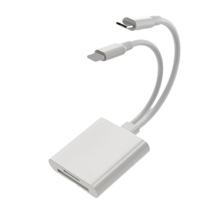 Type-C čitač SD/TF kartica s dva utora, USB 2.0 480 Mbps, bakreno jezgro, kompatibilan s iPhone