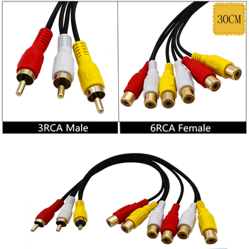 AV adapter kabel s RCA konektorima 3 na 6, bakreno jezgro, model YR-AV-246