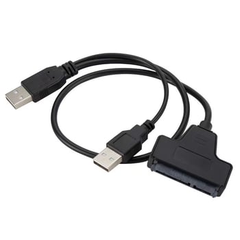 Adapter kabel SATA na USB 2.0 za 2,5 inčni HDD/SSD, 7+15-pin SATA, duljina 39 cm, dvostruki USB