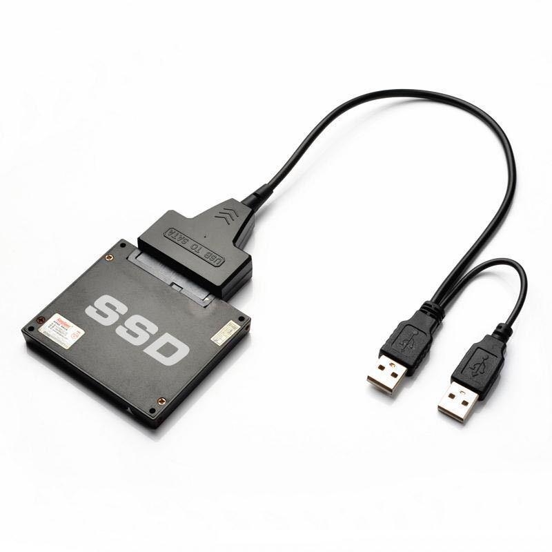 Adapter kabel SATA na USB 2.0 za 2,5 inčni HDD/SSD, 7+15-pin SATA, duljina 39 cm, dvostruki USB