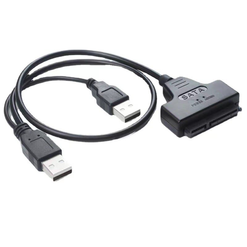 Adapter kabel SATA na USB 2.0 za 2,5 inčni HDD/SSD, 7+15-pin SATA, duljina 39 cm, dvostruki USB