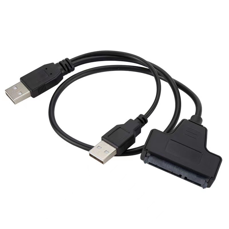 Adapter kabel SATA na USB 2.0 za 2,5 inčni HDD/SSD, 7+15-pin SATA, duljina 39 cm, dvostruki USB