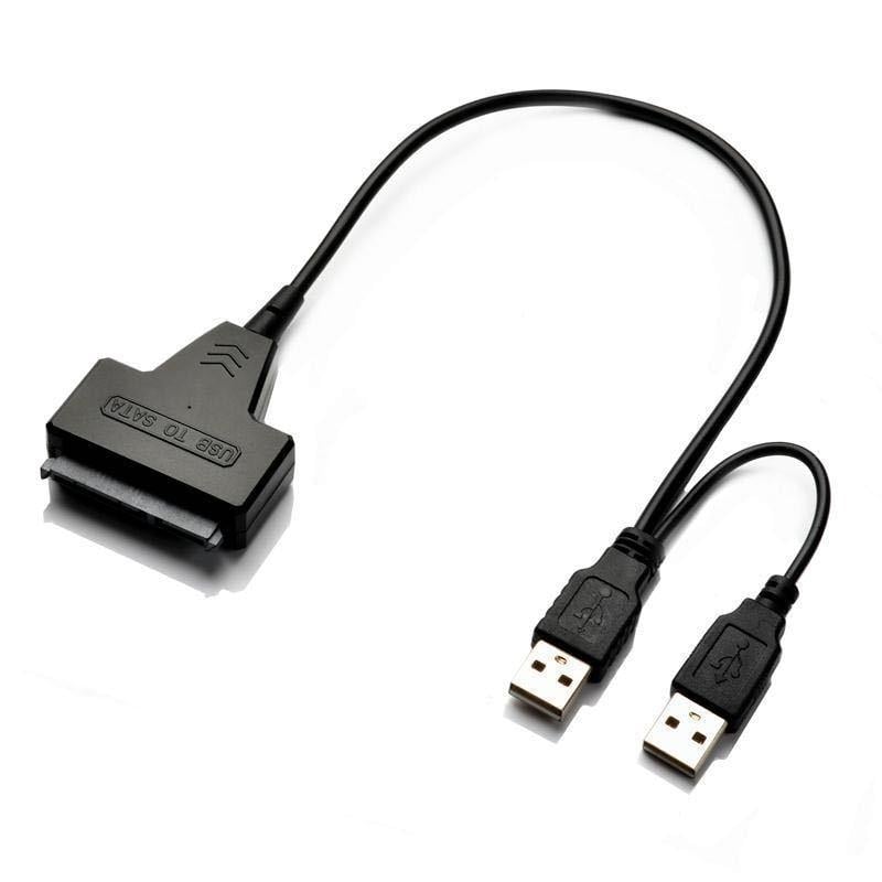 Adapter kabel SATA na USB 2.0 za 2,5 inčni HDD/SSD, 7+15-pin SATA, duljina 39 cm, dvostruki USB