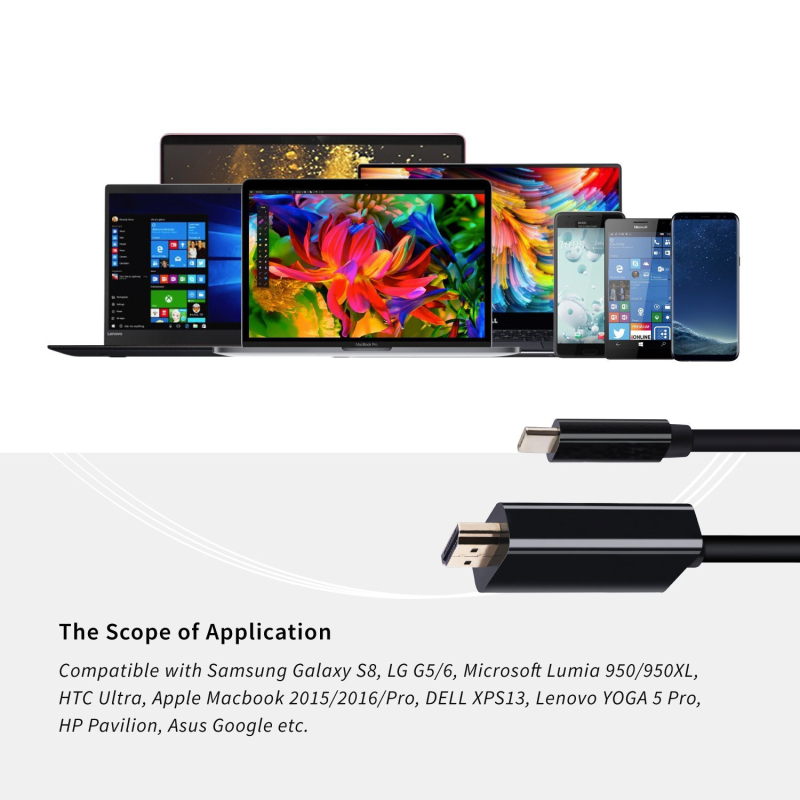 USB-C na HDMI adapter kabel, podržava 4K i 1080p, HDMI sučelje