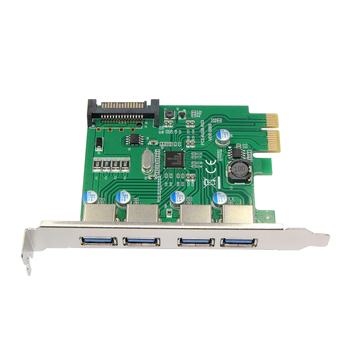 BZHS PCIe 3.0 paplašināšanas karte ar četriem USB 3.0 portiem un PCIe 15-pinu barošanas savienotāju - Modelis 10132