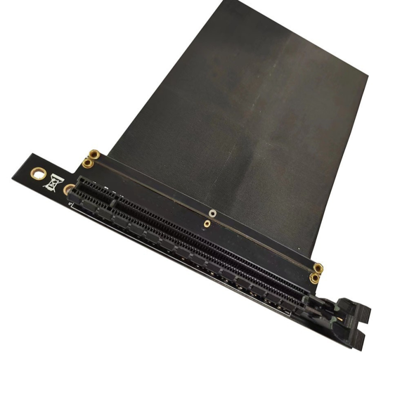 PCIe 3.0 x16 patch kabelis GPU paplašināšanai — 90° leņķis, vara vadā, paplašināšanas kabelis, adapters, saderīgs ar datoru perifērijām