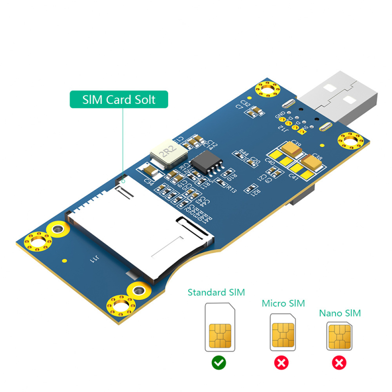 ZYX mini PCI-E to SIM adapter kartica, vertikalni interfejs, industrijske klase