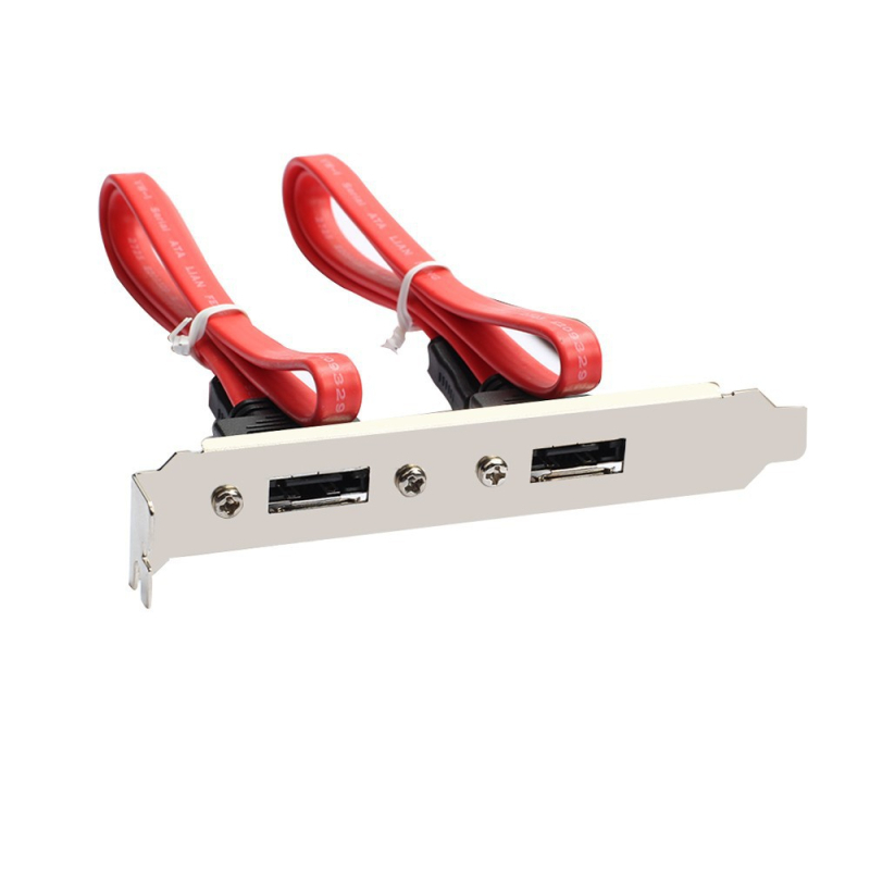 Cablu adaptor SATA către eSATA, cablu bezel eSATA cu două porturi pentru carcasă, 0,45 m, cupru