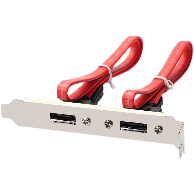 Cablu adaptor SATA către eSATA, cablu bezel eSATA cu două porturi pentru carcasă, 0,45 m, cupru