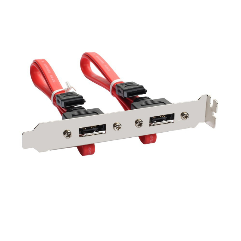 Cablu adaptor SATA către eSATA, cablu bezel eSATA cu două porturi pentru carcasă, 0,45 m, cupru