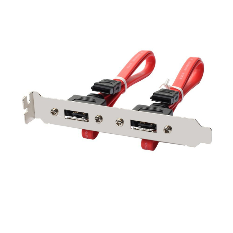 Cablu adaptor SATA către eSATA, cablu bezel eSATA cu două porturi pentru carcasă, 0,45 m, cupru