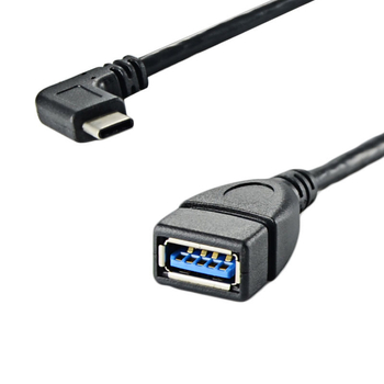 Adapter kabel USB-A ženski na USB-C kutni konektor, USB 3.0 sučelje, duljina 0,25 m, model YR-3.1-6-1A