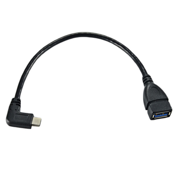 Adapter kabel USB-A ženski na USB-C kutni konektor, USB 3.0 sučelje, duljina 0,25 m, model YR-3.1-6-1A