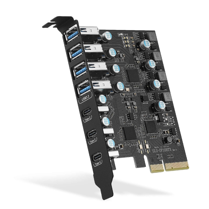 Κάρτα PCIe USB 3.1 Gen2 επέκτασης, 7 θύρες USB, ASM3142 + VL822, 10 Gbps