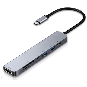 Type-C na HDMI 4K30Hz 7-in-1 docking stanica s TF/SD kartičnim čitačem