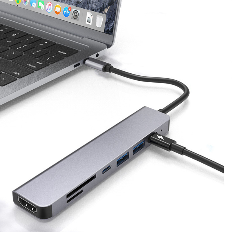 Type-C na HDMI 4K30Hz 7-in-1 docking stanica s TF/SD kartičnim čitačem
