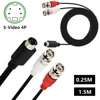 S-Video 4-pin na dva BNC muška adapter kabel za video snimanje/monitoring – ERE YR-AV-193