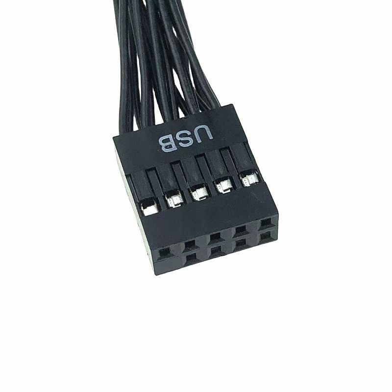 SW USB 2.0 produžni kabel za matičnu ploču, DuPont 9-pinski razdjelnik, USB podatkovni kabel 1 na 2, duljina 15 cm, crni