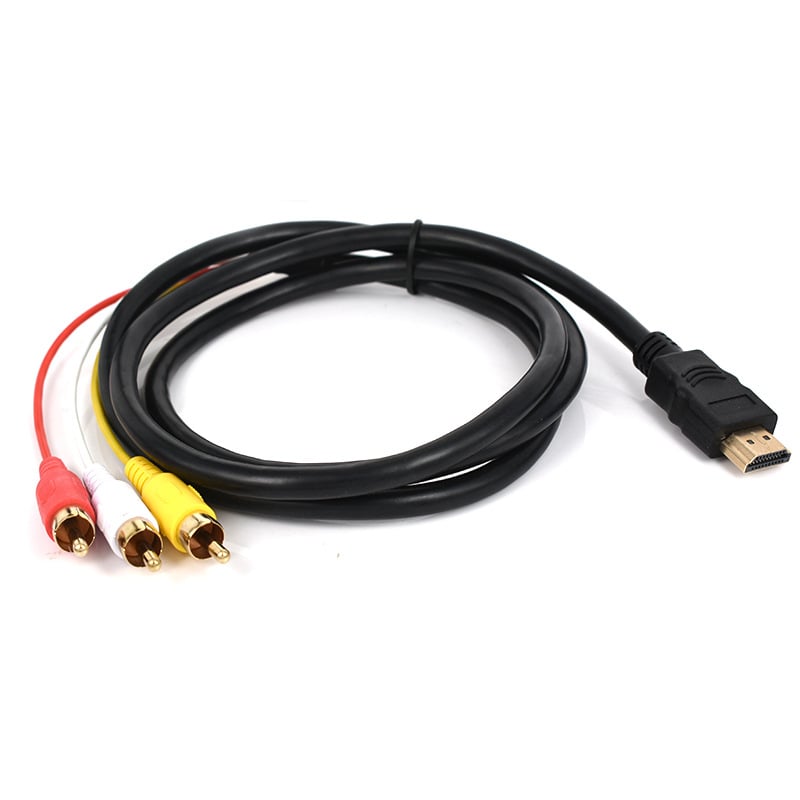 Cablu HDMI către 3RCA AV, 1,5 m, cupru, conectori placate cu aur