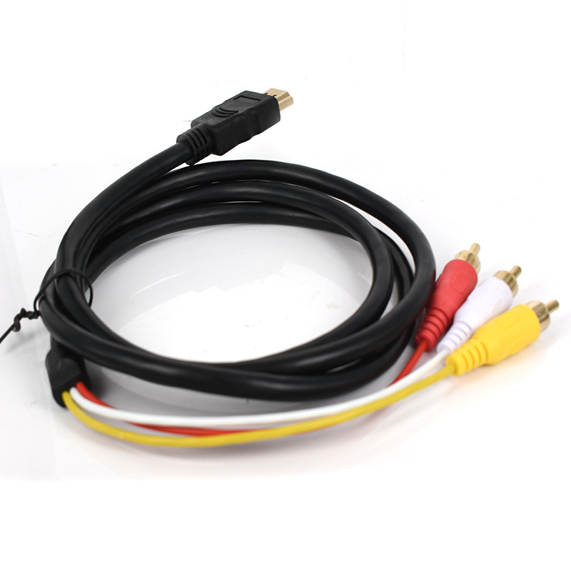 Cablu HDMI către 3RCA AV, 1,5 m, cupru, conectori placate cu aur