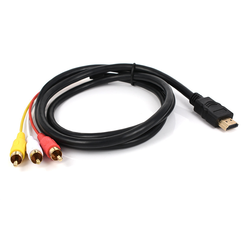 Cablu HDMI către 3RCA AV, 1,5 m, cupru, conectori placate cu aur