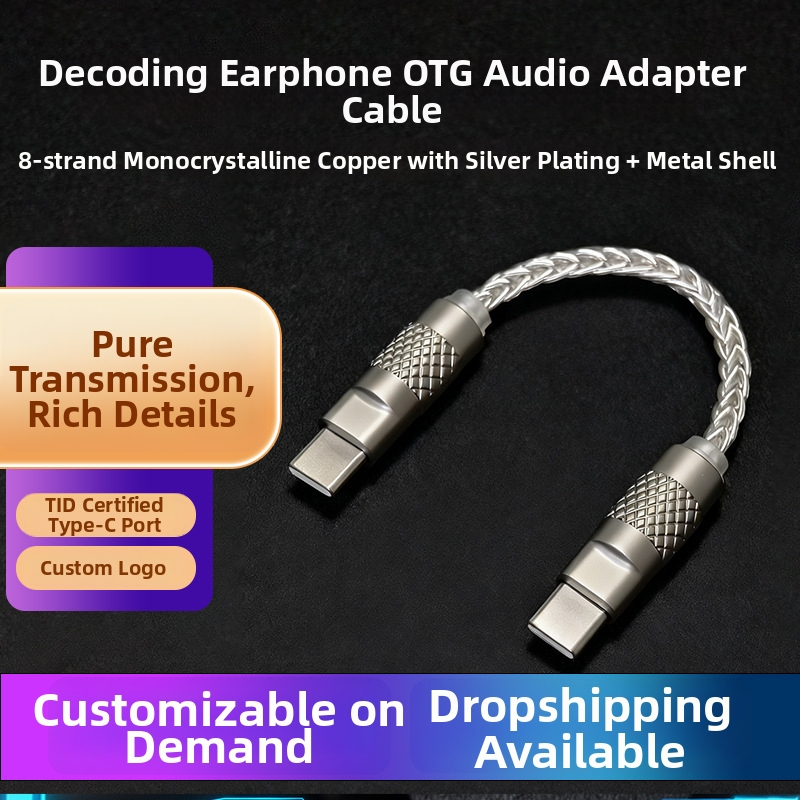 Struggler Type-C to Type-C OTG DAC kábel magas felbontású dekóderrel, univerzális kompatibilitás
