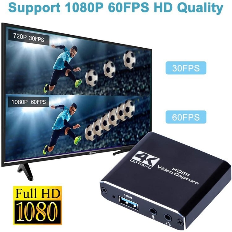 Κάρτα λήψης βίντεο USB 3.0, 4K60Hz, TI6634 chip από Hongjingwei, συμβατή με όλα τα λειτουργικά συστήματα
