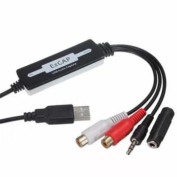 USB karta pre zachytávanie zvuku, stereo vstup 3,5 mm, ľavý a pravý kanál, model 216