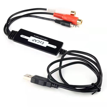 USB karta pre zachytávanie zvuku, stereo vstup 3,5 mm, ľavý a pravý kanál, model 216