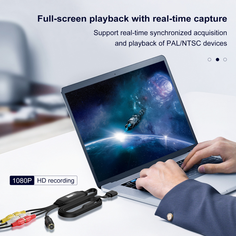 Card de captare video USB pentru semnale CVBS și S-Video, 1080P, cip Ms2107, interfață AV-in, Hw-1406 model, compatibil Windows