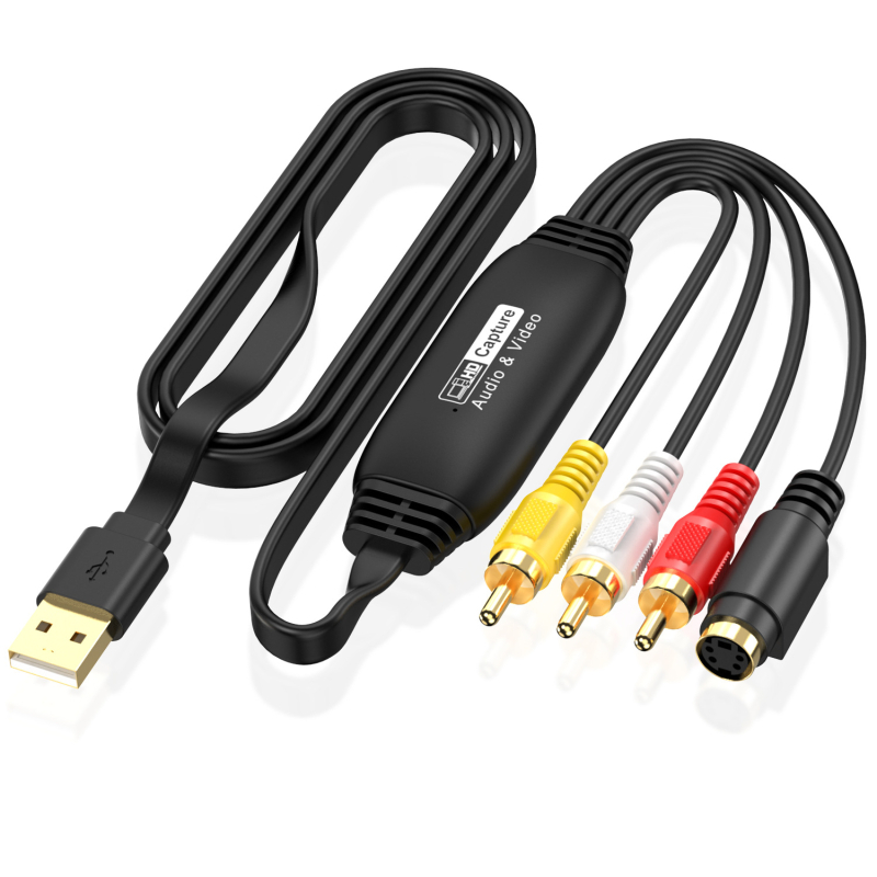Card de captare video USB pentru semnale CVBS și S-Video, 1080P, cip Ms2107, interfață AV-in, Hw-1406 model, compatibil Windows