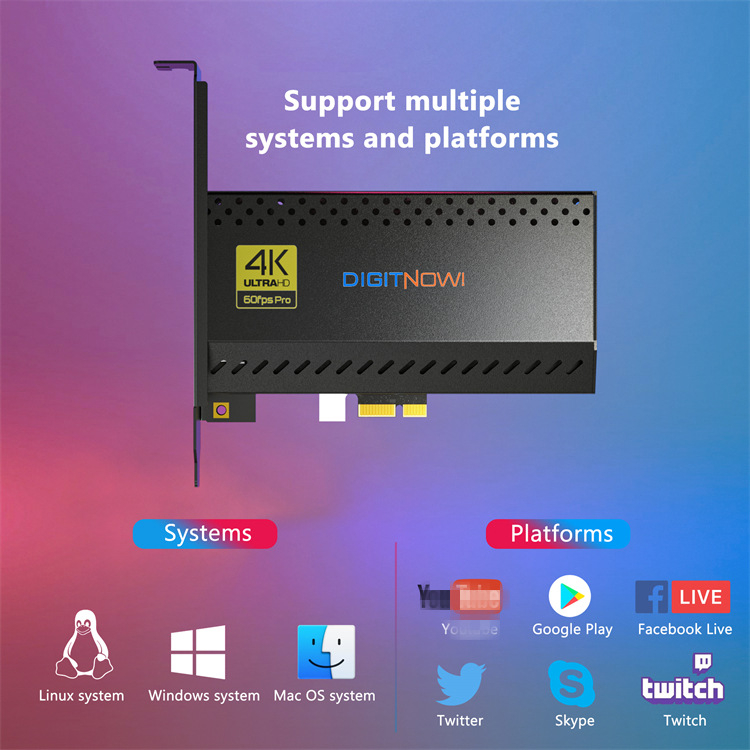 K801 PCIe HDMI video uztveres karte, 4K atbalsts, Windows saderīgs