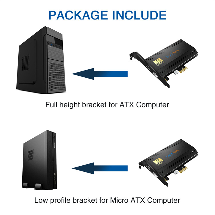 K801 PCIe HDMI video uztveres karte, 4K atbalsts, Windows saderīgs