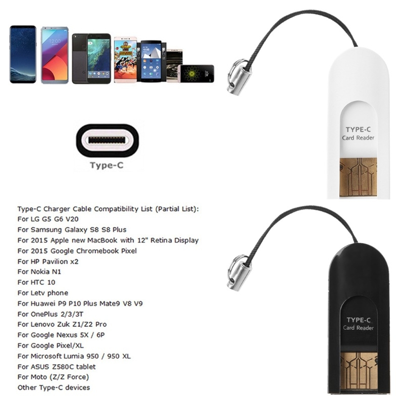 Type-C ja USB-A TF-kaardi lugeja OTG-iga, 2-ühes, USB 2.0