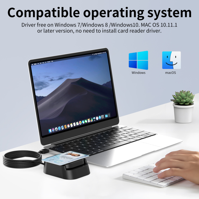 USB 2.0 išmanus kortelių skaitytuvas su NFC ir kontaktiniu IC, 2-in-1, modelis Jrc-026