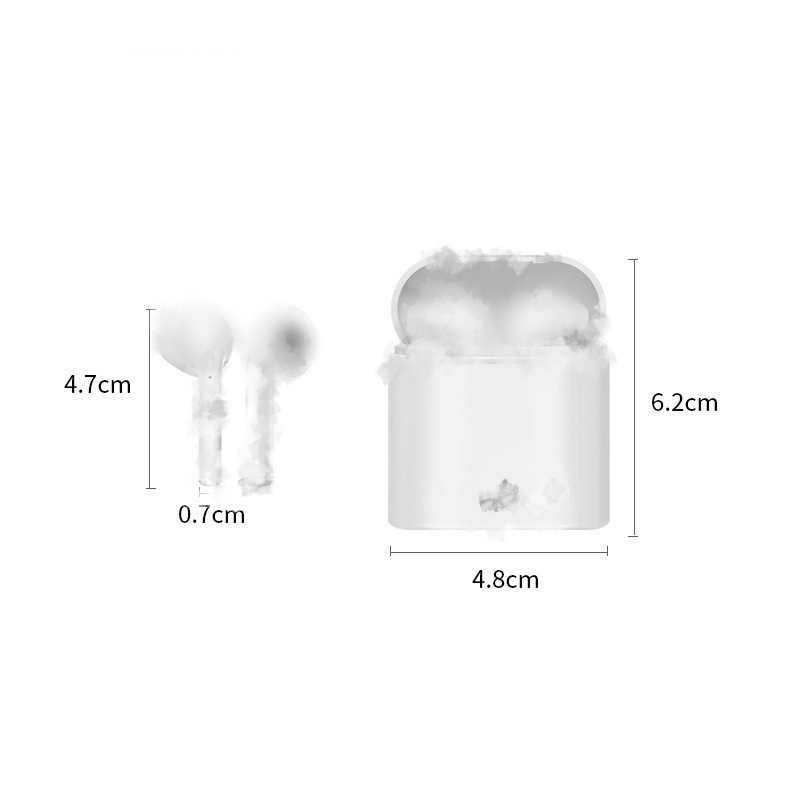 i7s Bluetooth slušalice — TWS serija, 5.0, in-ear stereo, bežični stereo zvuk, trajanje baterije 0–4 h, lansirano 2024