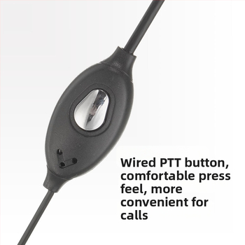 Baofeng Walkie-Talkie ausinės su ausies kilpa, Modelis K-21, laidinės su mikrofonu, 3,5/6,3 mm L-kampinis kištukas, ausies pakabos dizainas