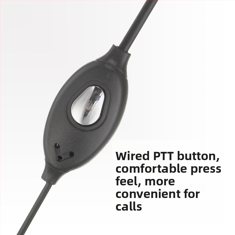 Baofeng Walkie-Talkie ausinės su ausies kilpa, Modelis K-21, laidinės su mikrofonu, 3,5/6,3 mm L-kampinis kištukas, ausies pakabos dizainas