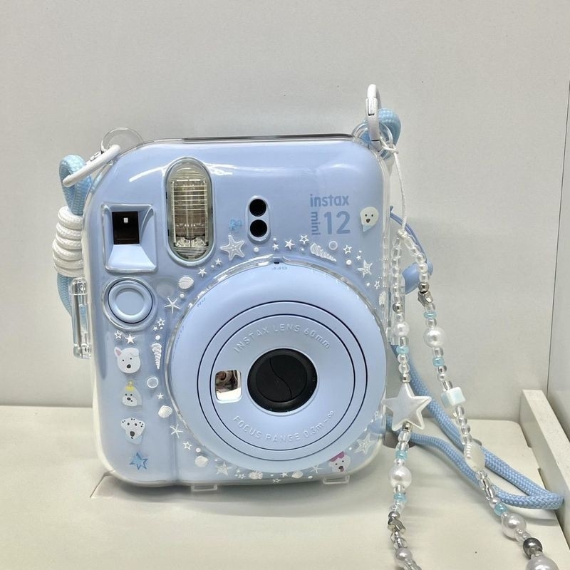 mini12 prozirno kućište za Instax Crystal — tvrdi zaštitni okvir s lancem