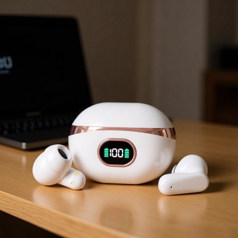 Bežične Bluetooth slušalice Pro6TWS5.4 za sport sa digitalnim zaslonom, Bluetooth 5.4, domet 10 m, 4–8 h trajanja baterije, vodootporne